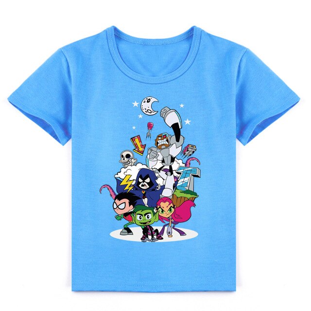 2020 Cartoon Teens Titans GO T Shirt Kids Summer Clothes Boys T-shirts Short Sleeve Raven Robin Cyborg Girls Casual Hip Hop Tops