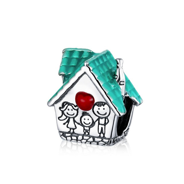 925 Sterling Silver Berloque Family House Eiffel Tower Camera Travel Dream Coffee Cup Shoes Charm Fit Charm Bracelet DIY Jewelry