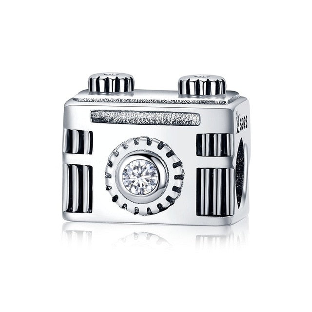 925 Sterling Silver Berloque Family House Eiffel Tower Camera Travel Dream Coffee Cup Shoes Charm Fit Charm Bracelet DIY Jewelry