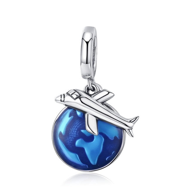 925 Sterling Silver Berloque Family House Eiffel Tower Camera Travel Dream Coffee Cup Shoes Charm Fit Charm Bracelet DIY Jewelry