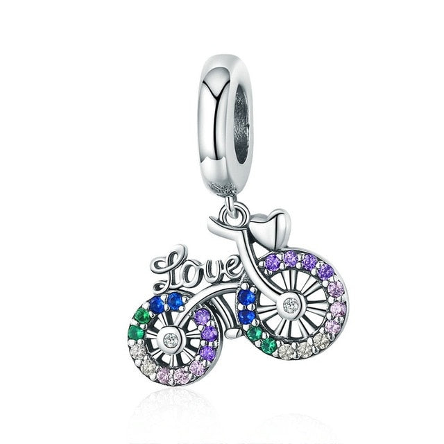 925 Sterling Silver Berloque Family House Eiffel Tower Camera Travel Dream Coffee Cup Shoes Charm Fit Charm Bracelet DIY Jewelry