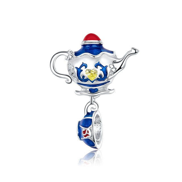 925 Sterling Silver Berloque Family House Eiffel Tower Camera Travel Dream Coffee Cup Shoes Charm Fit Charm Bracelet DIY Jewelry