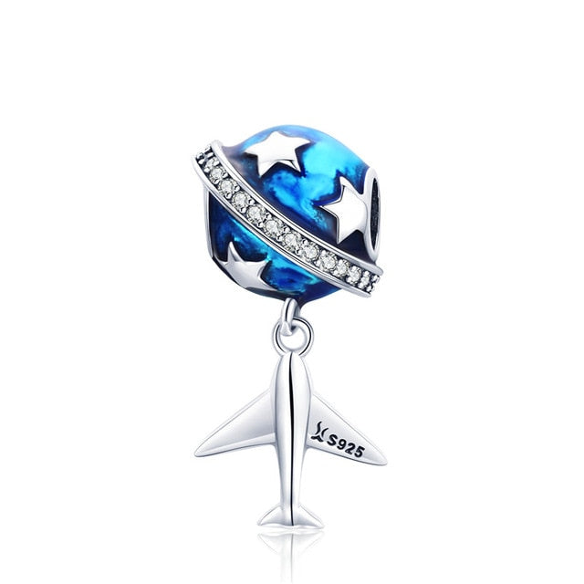 925 Sterling Silver Berloque Family House Eiffel Tower Camera Travel Dream Coffee Cup Shoes Charm Fit Charm Bracelet DIY Jewelry