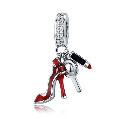 925 Sterling Silver Berloque Family House Eiffel Tower Camera Travel Dream Coffee Cup Shoes Charm Fit Charm Bracelet DIY Jewelry