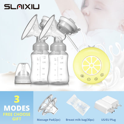Single/Double Electric Breast Pump USB Electric Breast Pump With Baby Milk Bottle Cold Heat Pad BPA free Powerful Breast Pumps