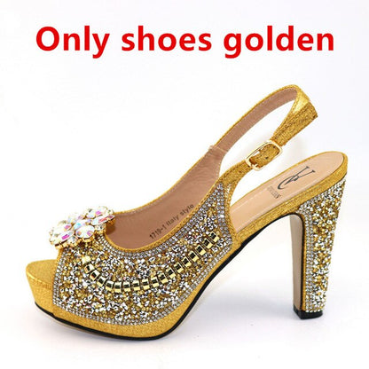 Ladies Italian Leather Shoe and Bag Set Blue Color Italian Shoe with Matching Bag Set 2018 Nigerian Shoes and Bag Set for Party