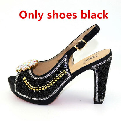 Ladies Italian Leather Shoe and Bag Set Blue Color Italian Shoe with Matching Bag Set 2018 Nigerian Shoes and Bag Set for Party