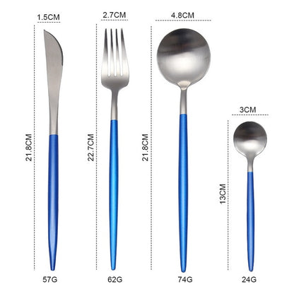 Gold Cutlery Set Forks Knives Spoons 18/10 Stainless Steel Dinner Dinnerware Set Fork Spoon Knife Chopsticks Set Dropshipping
