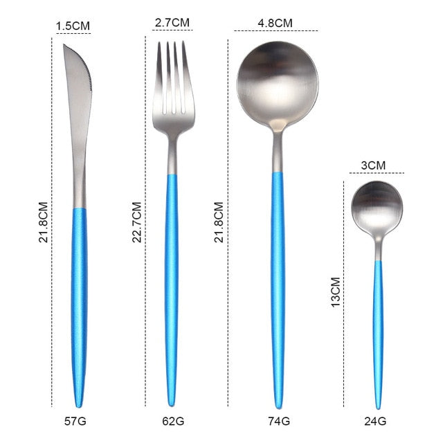 Gold Cutlery Set Forks Knives Spoons 18/10 Stainless Steel Dinner Dinnerware Set Fork Spoon Knife Chopsticks Set Dropshipping