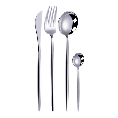 Mirror Gold Forks Spoons Knives Tableware Steel Cutlery Set Stainless Steel Silverware Set Gold Chopstick Spoon Knife Fork Sets