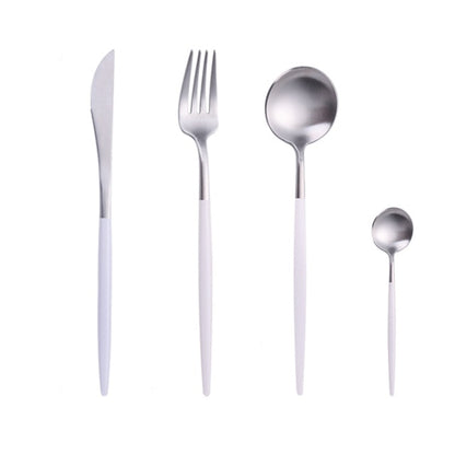 Mirror Gold Forks Spoons Knives Tableware Steel Cutlery Set Stainless Steel Silverware Set Gold Chopstick Spoon Knife Fork Sets