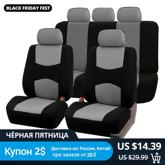 AUTOYOUTH Automobiles Seat Covers Full Car Seat Cover Universal Fit Interior Accessories Protector Color Gray Car-Styling