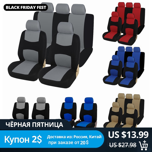 AUTOYOUTH Unique Flat Cloth Car Seat Cover ( Detachable Headrests and Solid Bench) Interior Accessories Universal Car Seat Cover
