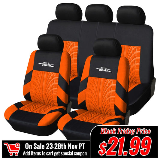 AUTOYOUTH 5 Colors Fashion Tire Trace Style Universal Protection Car Seat Cover Suitable For Most Car Seat Covers Car Interior