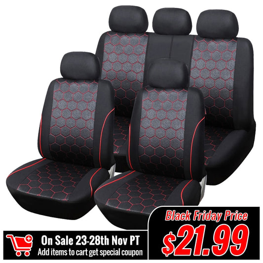 AUTOYOUTH Soccer Ball Style Car Seat Covers Jacquard Fabric Universal Fit Most Brand Vehicle Interior Accessories Seat Covers