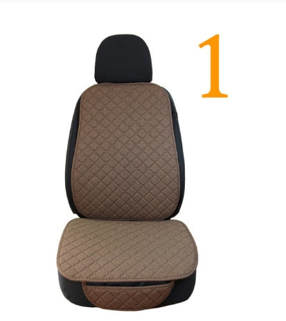 Car Seat Cover Front Rear Flax Cushion Breathable Protector Protector Front Rear Back Cushion Pad Mat with Backrest