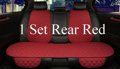 Car Seat Cover Front Rear Flax Cushion Breathable Protector Protector Front Rear Back Cushion Pad Mat with Backrest