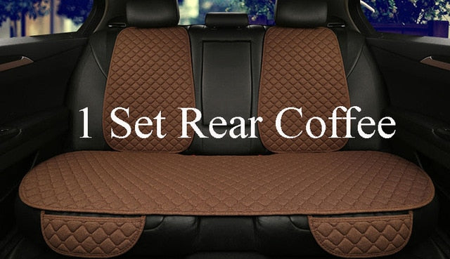 Car Seat Cover Front Rear Flax Cushion Breathable Protector Protector Front Rear Back Cushion Pad Mat with Backrest