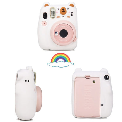 For Fujifilm Instax Mini 11 Instant Film Camera PU Leather Bag Case Cover Shell with Shoulder Strap Pink/Blue/Purple/Gray/White