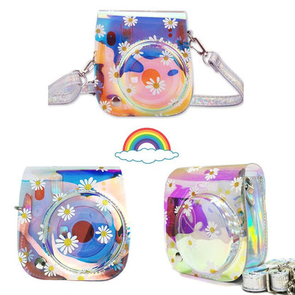 For Fujifilm Instax Mini 11 Instant Film Camera PU Leather Bag Case Cover Shell with Shoulder Strap Pink/Blue/Purple/Gray/White
