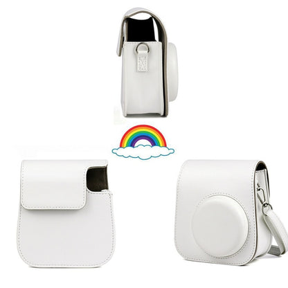 For Fujifilm Instax Mini 11 Instant Film Camera PU Leather Bag Case Cover Shell with Shoulder Strap Pink/Blue/Purple/Gray/White