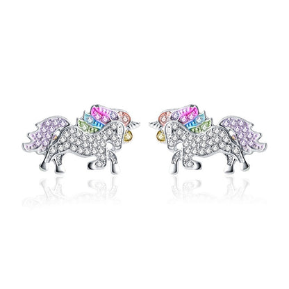 Cute Unicorn Necklace Fashion Cartoon Horse Jewelry Accessories For Girls Children Kids Women Party Animal Pendant Bracelet Set
