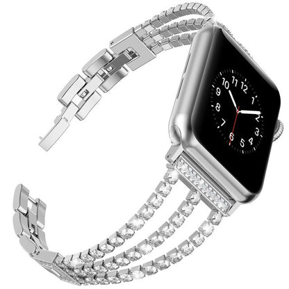Bling Jewelry Band for Apple Watch 38mm 40mm Rose Gold Stainless Steel 42mm 44mm Women Strap for iWatch Series 3 2 1 4 5
