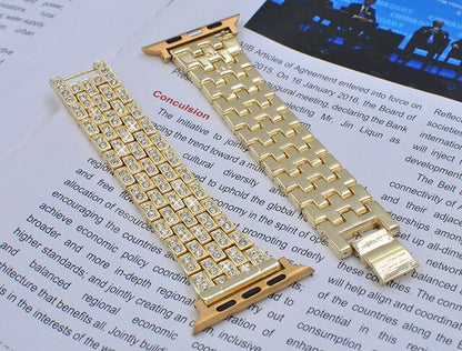 Woman Stainless Steel Inlaid Rhineston  Jewelry Bracelet For Apple Watch Band 38mm 42mm 40mm 44mm Belt For iWatch 2 3 4 5 Strap