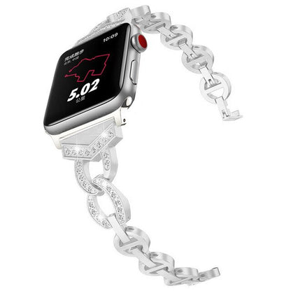 Stainless Steel Watchband Jewelry Bracelet for iWatch Apple Watch 38mm 40mm 42mm 44mm Series 1 2 3 4 5 Band Women Strap