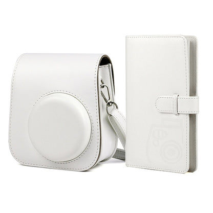 For Fujifilm Instax Mini 11 Camera PU Leather Case Bag Shoulder Strap Carrying Instax Mini Bags + 96 Pockets Album
