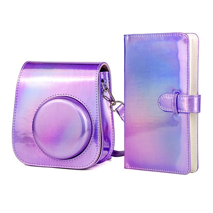 For Fujifilm Instax Mini 11 Camera PU Leather Case Bag Shoulder Strap Carrying Instax Mini Bags + 96 Pockets Album