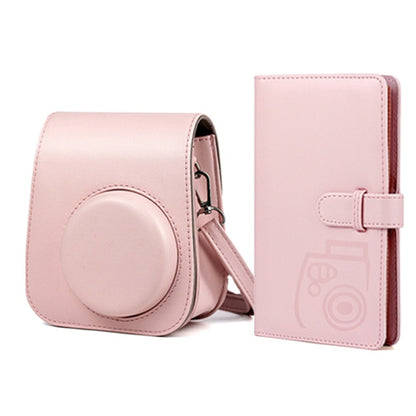 For Fujifilm Instax Mini 11 Camera PU Leather Case Bag Shoulder Strap Carrying Instax Mini Bags + 96 Pockets Album