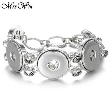 New Snap Jewelry Vintage18mm Metal Snap Button Bracelet Bohemian Watches Women Jewelry Pulseras Button Bracelet