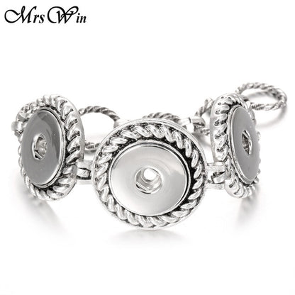 New Snap Jewelry Vintage18mm Metal Snap Button Bracelet Bohemian Watches Women Jewelry Pulseras Button Bracelet
