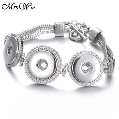 New Snap Jewelry Vintage18mm Metal Snap Button Bracelet Bohemian Watches Women Jewelry Pulseras Button Bracelet