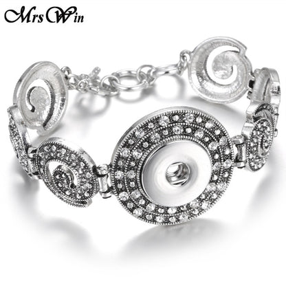 New Snap Jewelry Vintage18mm Metal Snap Button Bracelet Bohemian Watches Women Jewelry Pulseras Button Bracelet