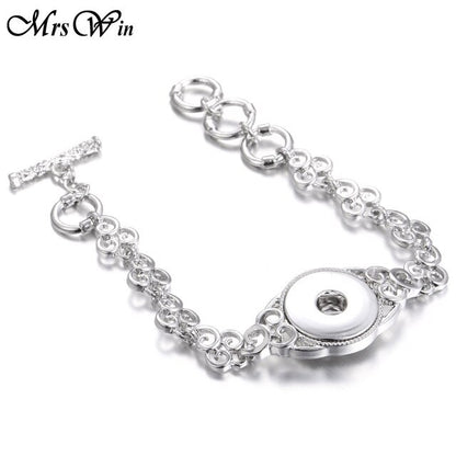 New Snap Jewelry Vintage18mm Metal Snap Button Bracelet Bohemian Watches Women Jewelry Pulseras Button Bracelet