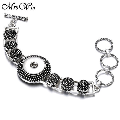 New Snap Jewelry Vintage18mm Metal Snap Button Bracelet Bohemian Watches Women Jewelry Pulseras Button Bracelet