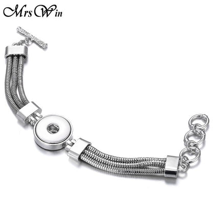 New Snap Jewelry Vintage18mm Metal Snap Button Bracelet Bohemian Watches Women Jewelry Pulseras Button Bracelet