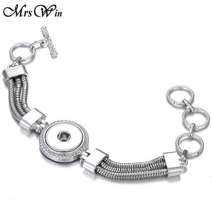 New Snap Jewelry Vintage18mm Metal Snap Button Bracelet Bohemian Watches Women Jewelry Pulseras Button Bracelet