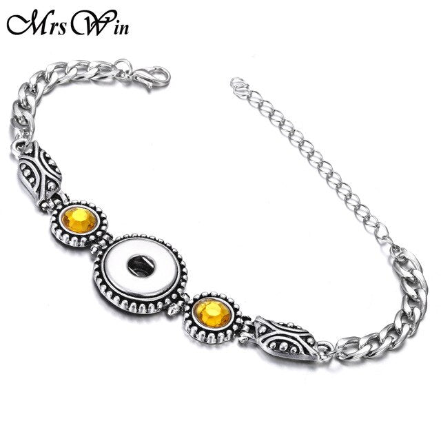 New Snap Jewelry Vintage18mm Metal Snap Button Bracelet Bohemian Watches Women Jewelry Pulseras Button Bracelet