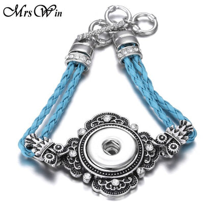 New Snap Jewelry Vintage18mm Metal Snap Button Bracelet Bohemian Watches Women Jewelry Pulseras Button Bracelet