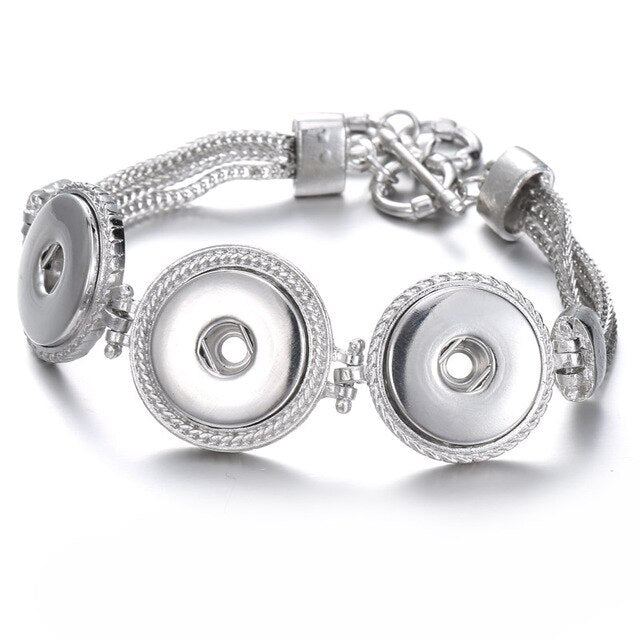 New Snap Jewelry Vintage18mm Metal Snap Button Bracelet Bohemian Watches Women Jewelry Pulseras Button Bracelet