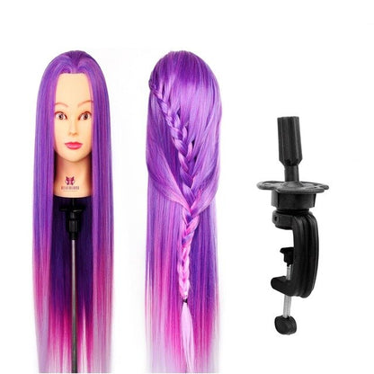 Neverland 29Inch Colorful Synthetic Hair Mannequin Head For Hairstyles Hairdressing Training Head Dummy Doll Clamp Accessories