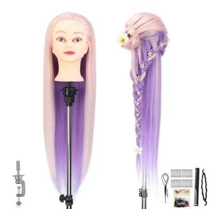 Neverland 29Inch Colorful Synthetic Hair Mannequin Head For Hairstyles Hairdressing Training Head Dummy Doll Clamp Accessories