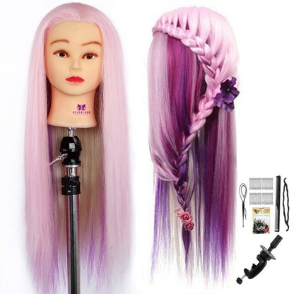 Neverland 29Inch Colorful Synthetic Hair Mannequin Head For Hairstyles Hairdressing Training Head Dummy Doll Clamp Accessories