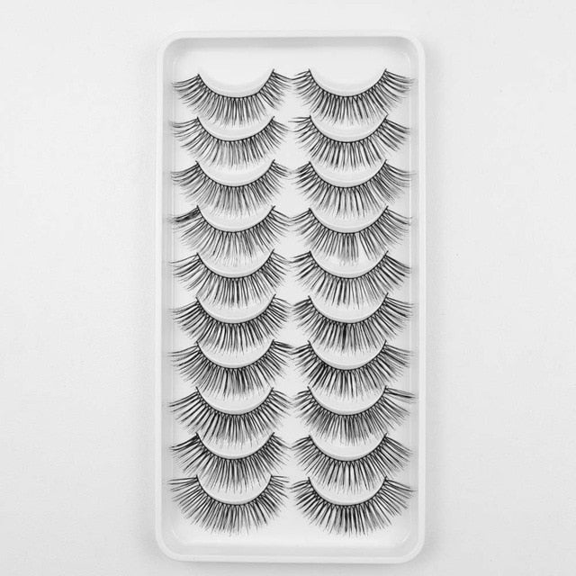 10Pairs 3D Mink Eyelashes Makeup Natural Long False Eyelashes Dramatic Lashes Extension HandMade Fake Eyelash maquiagem