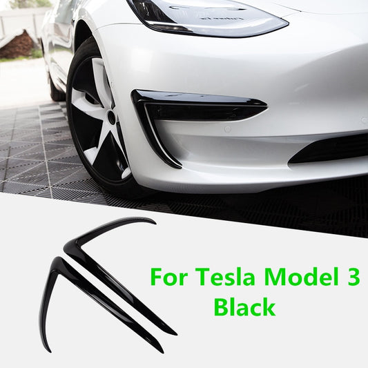 For Tesla Model 3 Accessories ABS Carbon Fiber Black White Car Accessories Model3 Model Three 2020 Front Blade Trim