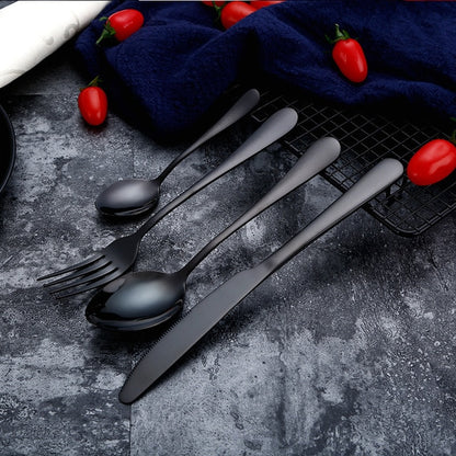 Gold Spoon Knife Set Gold Cutlery Knives Sets Wedding Tableware Forks Knives Spoons Silverware Travel Cutlery Set Dropshipping