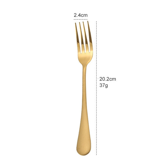 Gold Spoon Knife Set Gold Cutlery Knives Sets Wedding Tableware Forks Knives Spoons Silverware Travel Cutlery Set Dropshipping